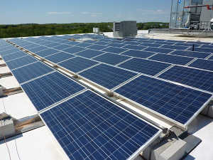 Solar installation on a commercial building