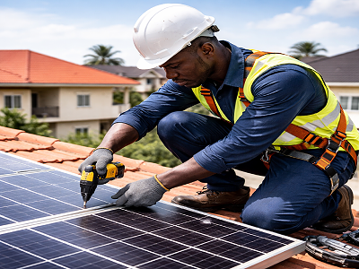 Rooftop solar panel installation for residential property